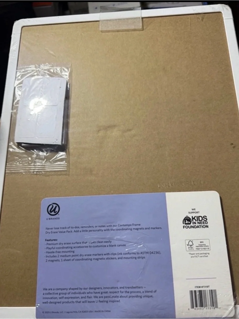 NEW Contempo Magnetic Dry Erase Board 11 x 14 White Frame w/ Markers & Stickers
